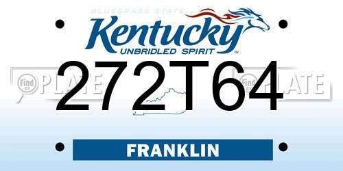 272T64 Kentucky License Plate