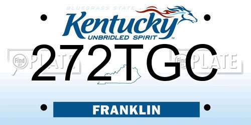 272TGC Kentucky License Plate