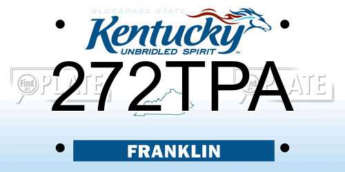 272TPA Kentucky License Plate