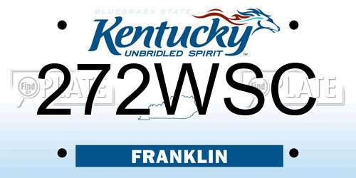 272WSC Kentucky License Plate