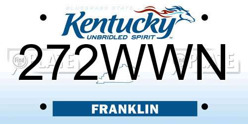 272WWN Kentucky License Plate