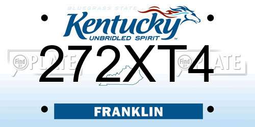 272XT4 Kentucky License Plate