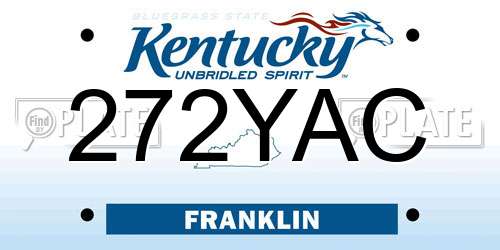272YAC Kentucky License Plate