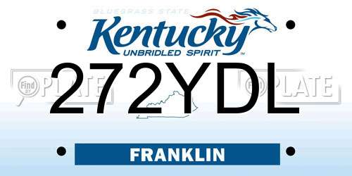 272YDL Kentucky License Plate