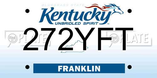 272YFT Kentucky License Plate