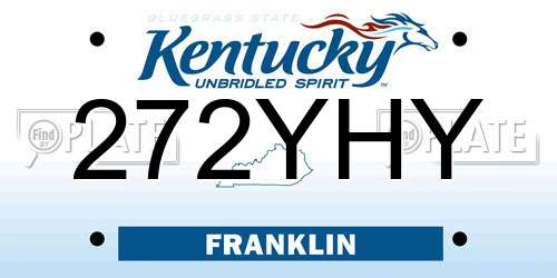 272YHY Kentucky License Plate