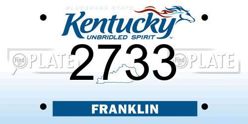 2733 Kentucky License Plate