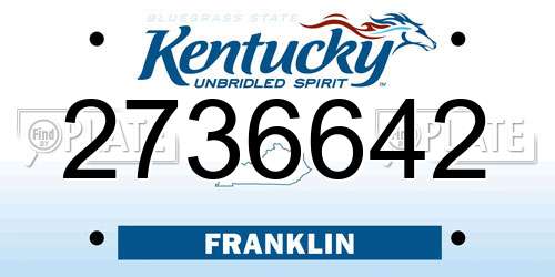 2736642 Kentucky License Plate