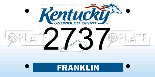 2737 Kentucky License Plate