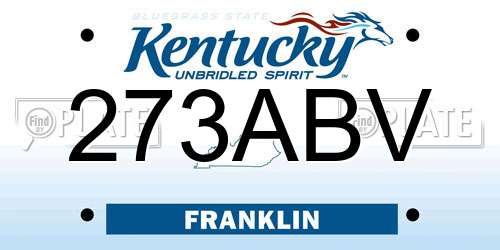 273ABV Kentucky License Plate