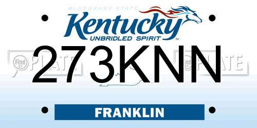 273KNN Kentucky License Plate