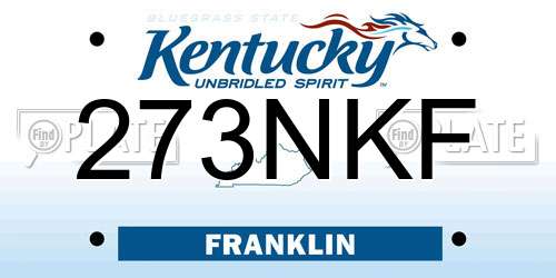 273NKF Kentucky License Plate