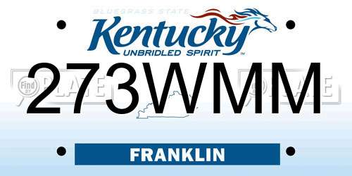 273WMM Kentucky License Plate