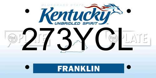 273YCL Kentucky License Plate
