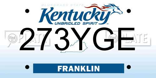 273YGE Kentucky License Plate