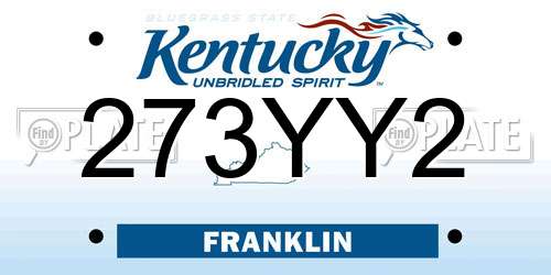 273YY2 Kentucky License Plate