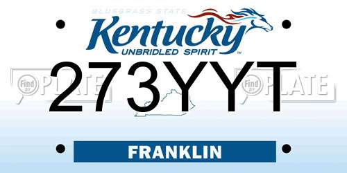 273YYT Kentucky License Plate