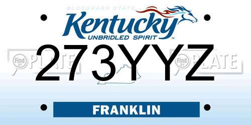 273YYZ Kentucky License Plate