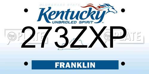 273ZXP Kentucky License Plate