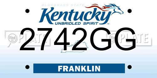 2742GG Kentucky License Plate