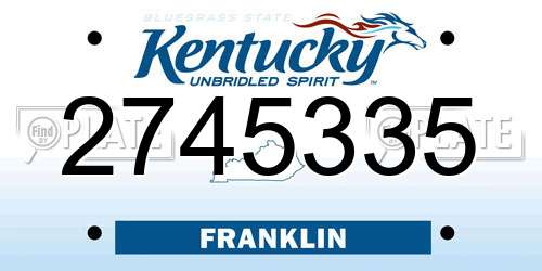 2745335 Kentucky License Plate