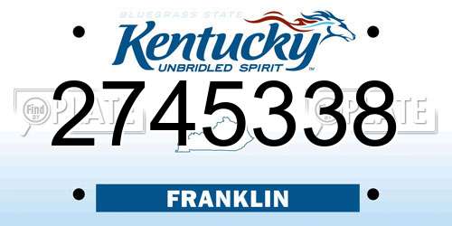 2745338 Kentucky License Plate