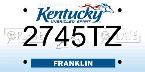2745TZ Kentucky License Plate