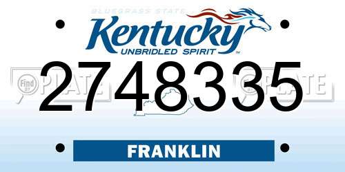 2748335 Kentucky License Plate