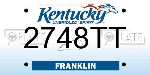 2748TT Kentucky License Plate