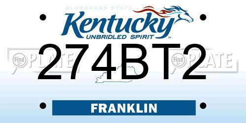 274BT2 Kentucky License Plate