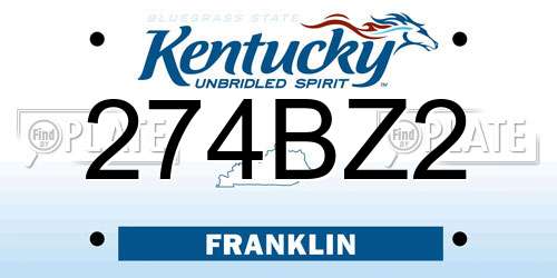 274BZ2 Kentucky License Plate