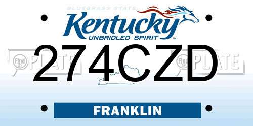 274CZD Kentucky License Plate