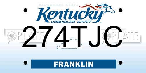 274TJC Kentucky License Plate