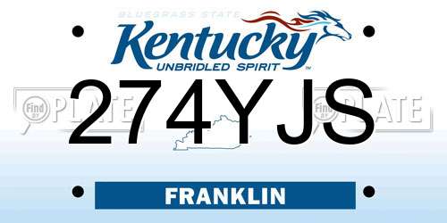 274YJS Kentucky License Plate