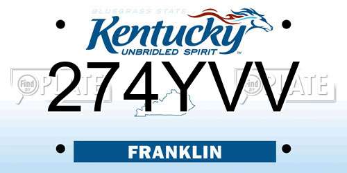 274YVV Kentucky License Plate