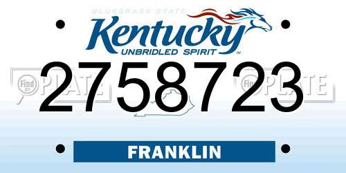 2758723 Kentucky License Plate