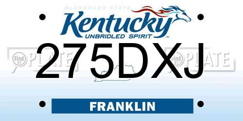 275DXJ Kentucky License Plate