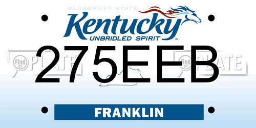 275EEB Kentucky License Plate