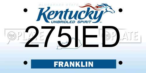 275IED Kentucky License Plate