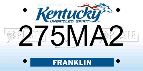 275MA2 Kentucky License Plate