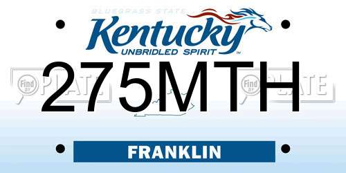 275MTH Kentucky License Plate