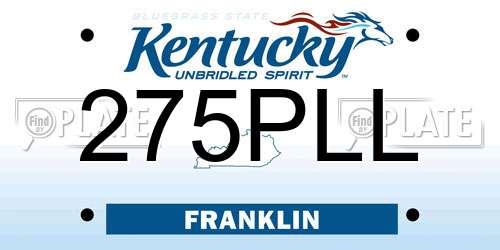 275PLL Kentucky License Plate