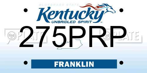 275PRP Kentucky License Plate