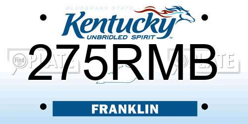 275RMB Kentucky License Plate