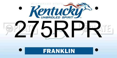 275RPR Kentucky License Plate