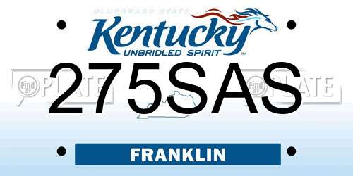 275SAS Kentucky License Plate