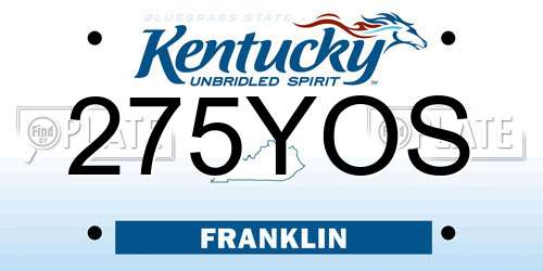 275YOS Kentucky License Plate