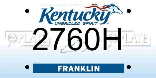 2760H Kentucky License Plate