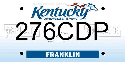 276CDP Kentucky License Plate