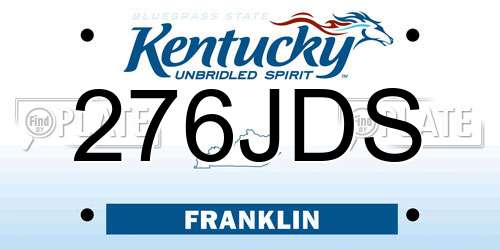 276JDS Kentucky License Plate